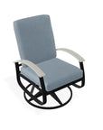 Belle Isle Cushion Swivel Rocker With Rustic Polymer Arms