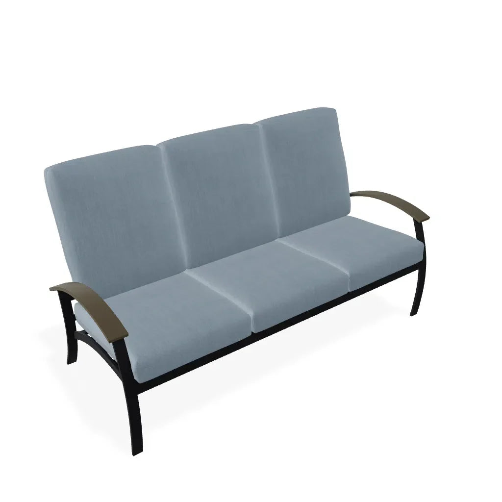 Belle Isle Cushion Three-Seat Sofa With MGP Arms