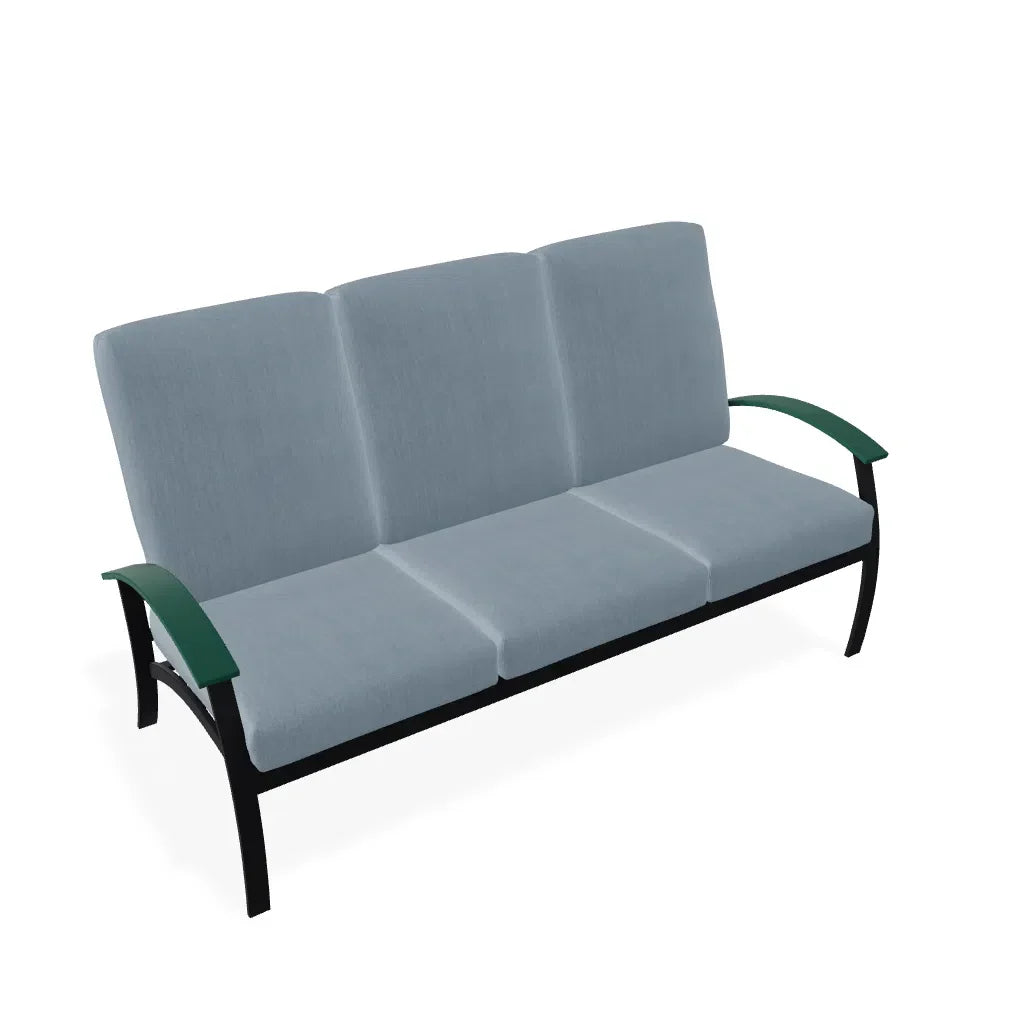 Belle Isle Cushion Three-Seat Sofa With MGP Arms