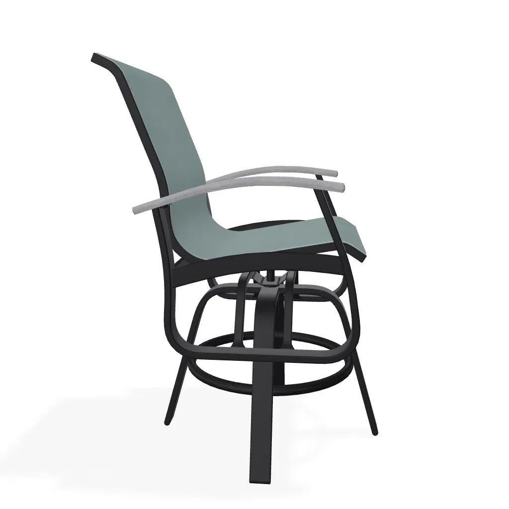 Belle Isle Sling Balcony Height Swivel MGP Arm Chair