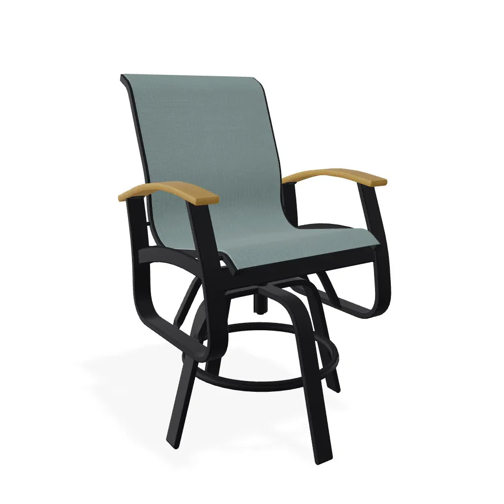 Belle Isle Sling Balcony Height Swivel MGP Arm Chair