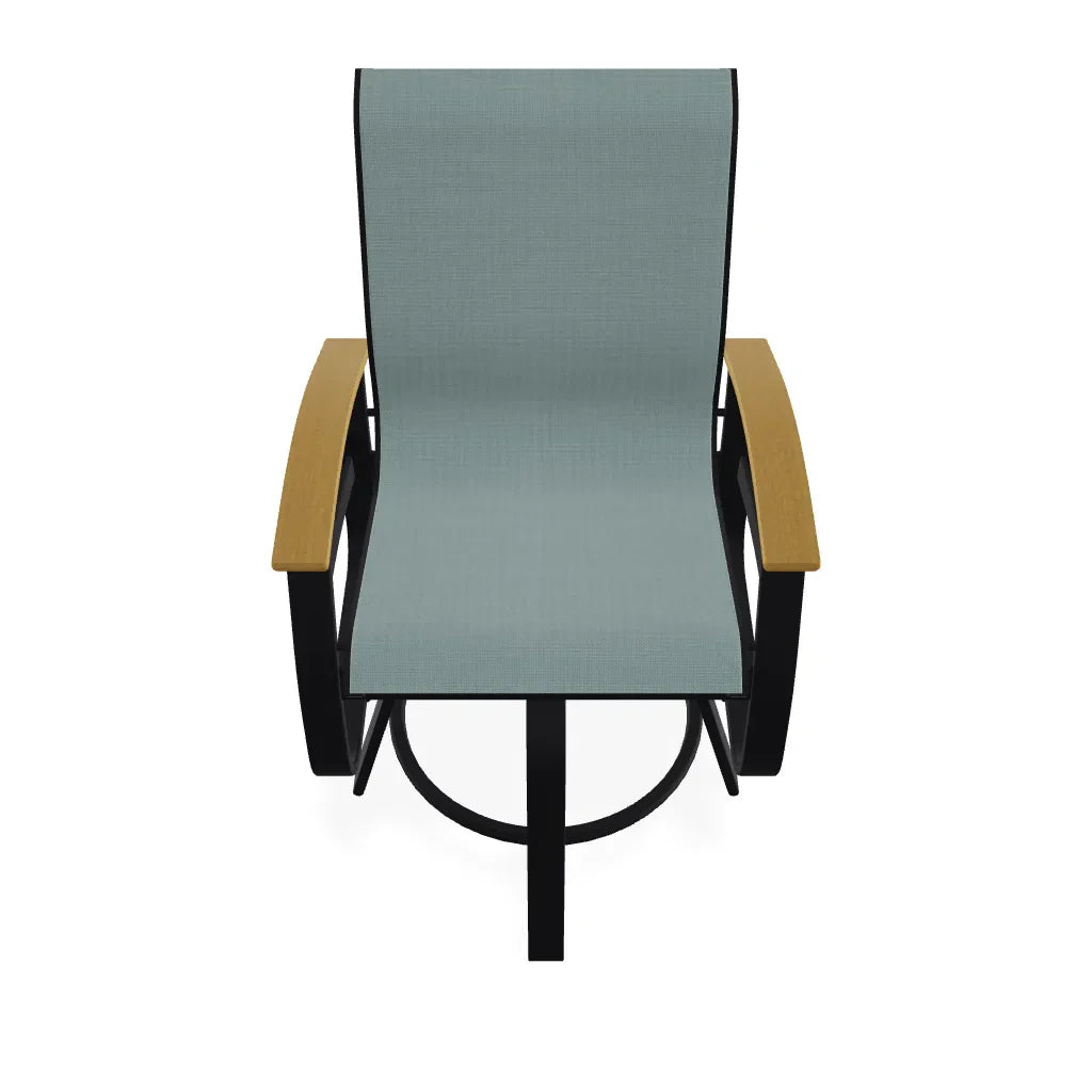 Belle Isle Sling Balcony Height Swivel MGP Arm Chair