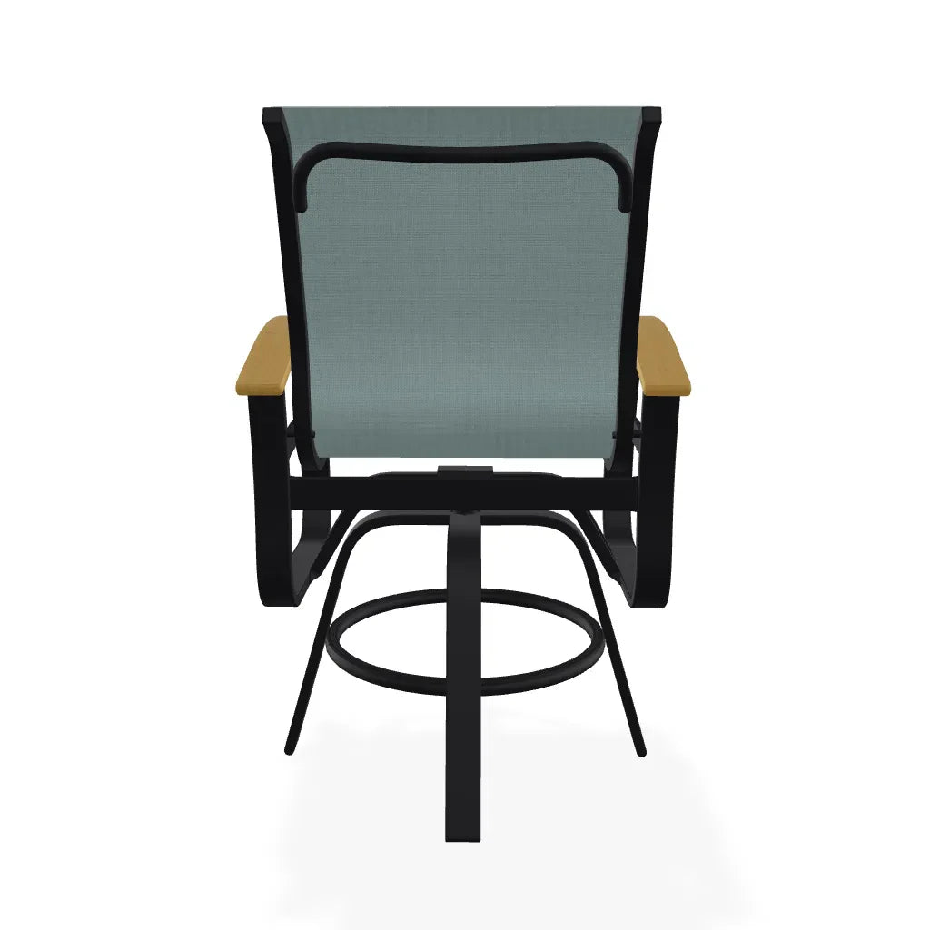 Belle Isle Sling Balcony Height Swivel MGP Arm Chair