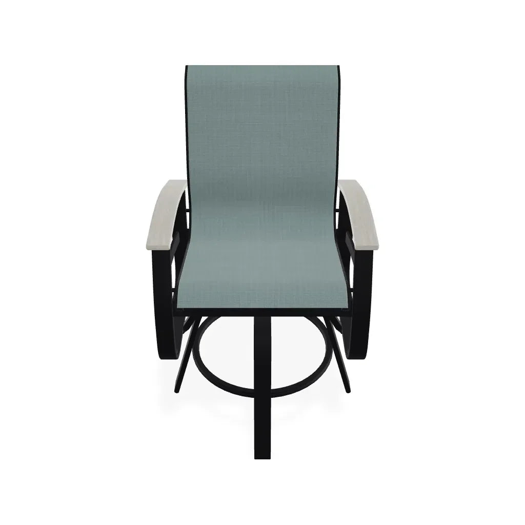 Belle Isle Sling Balcony Height Swivel MGP Arm Chair