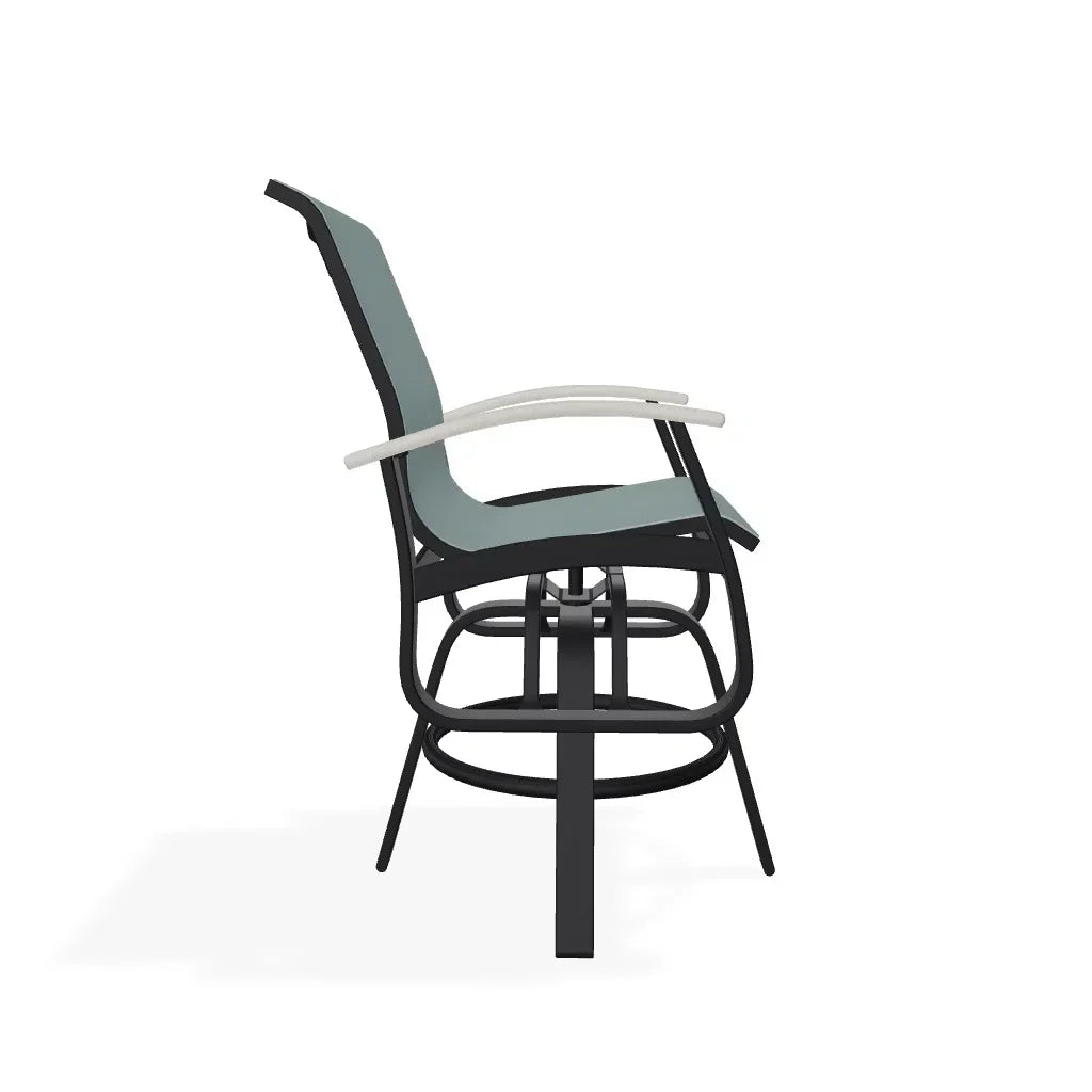 Belle Isle Sling Balcony Height Swivel MGP Arm Chair