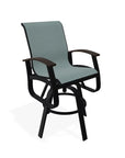 Belle Isle Sling Balcony Height Swivel Rustic Arm Chair