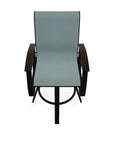 Belle Isle Sling Balcony Height Swivel Rustic Arm Chair