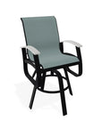 Belle Isle Sling Balcony Height Swivel Rustic Arm Chair