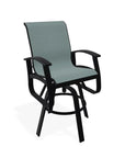 Belle Isle Sling Balcony Height Swivel Rustic Arm Chair