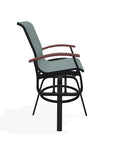 Belle Isle Sling Balcony Height Swivel Rustic Arm Chair