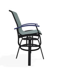 Belle Isle Sling Balcony Height Swivel Rustic Arm Chair