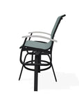 Belle Isle Sling Balcony Height Swivel Rustic Arm Chair