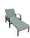 Belle Isle Sling Lay-Flat Polymer Rustic Arms Chaise