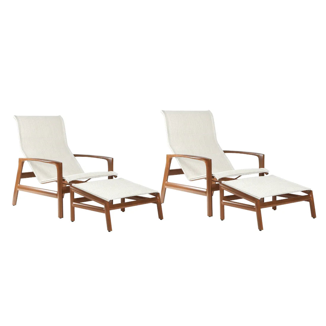 Castelle Berkeley Padded Sling Chair with Ottoman 4 PC Set