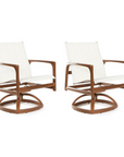 Castelle Berkeley Sling Swivel Rocker Dining Chairs Set of Two