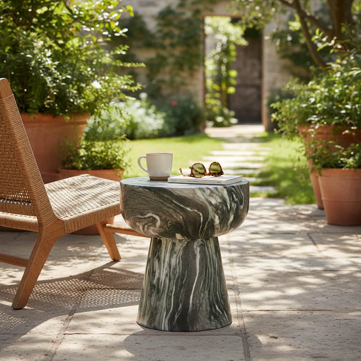 LH Home Binx Concrete Outdoor Side Table