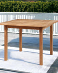 HiTeak Birmingham Square Outdoor Dining Table Umbrella Hole