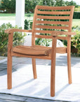 HiTeak Birmingham Stacking Teak Outdoor Dining Armchair 4PC