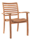 Birmingham Stacking Teak Outdoor Dining Armchair (Set of 4)-Outdoor Dining Chairs-HiTeak-LOOMLAN