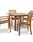 HiTeak Birmingham Teak Patio Square Dining Set 5PC