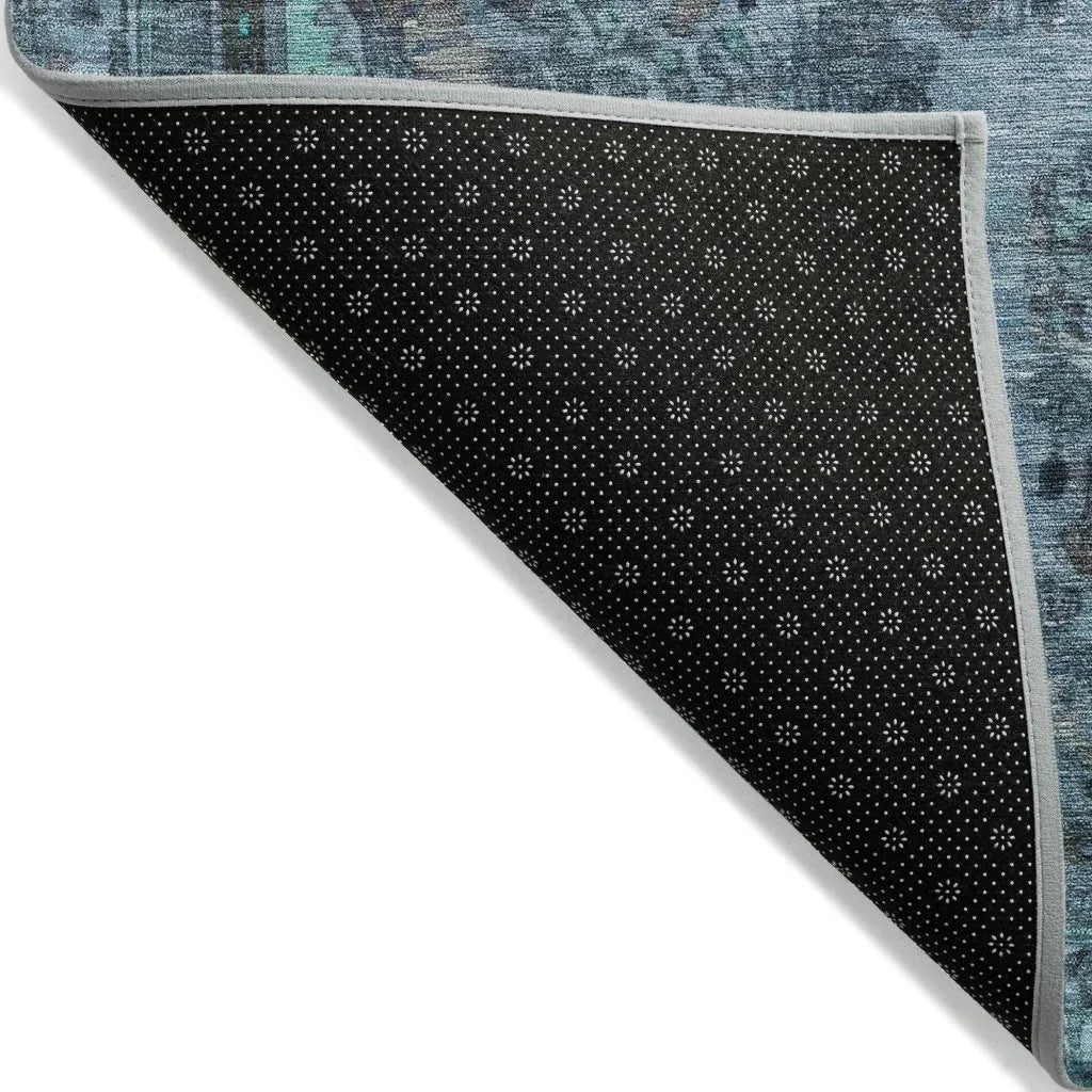 LOOMLAN Rugs Blazura Blue Washable Indoor-Outdoor Rug