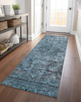 LOOMLAN Rugs Blazura Blue Washable Indoor-Outdoor Rug