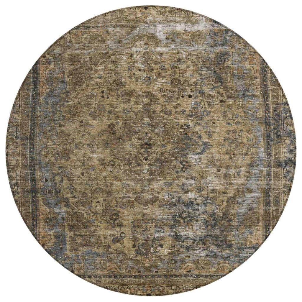 LOOMLAN Rugs Blazura Brown Washable Indoor-Outdoor Rug
