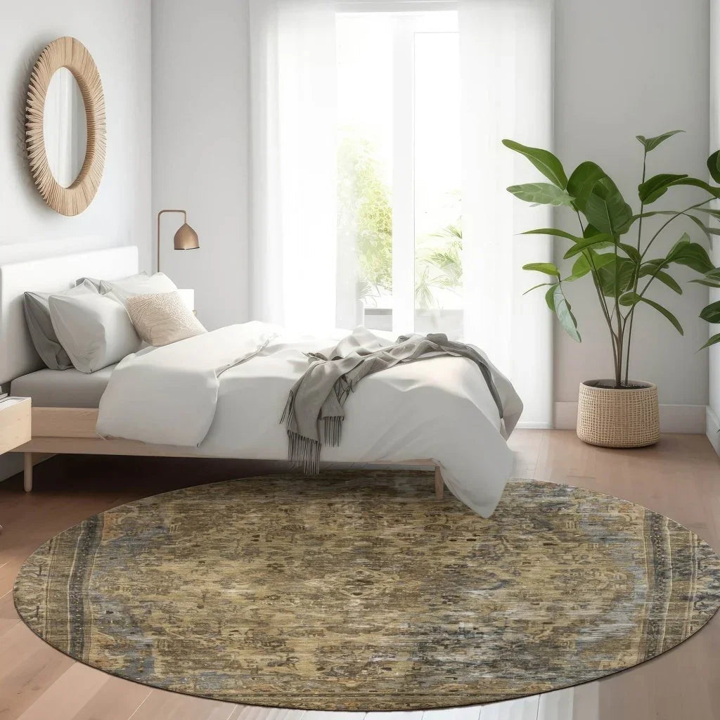 LOOMLAN Rugs Blazura Brown Washable Indoor-Outdoor Rug