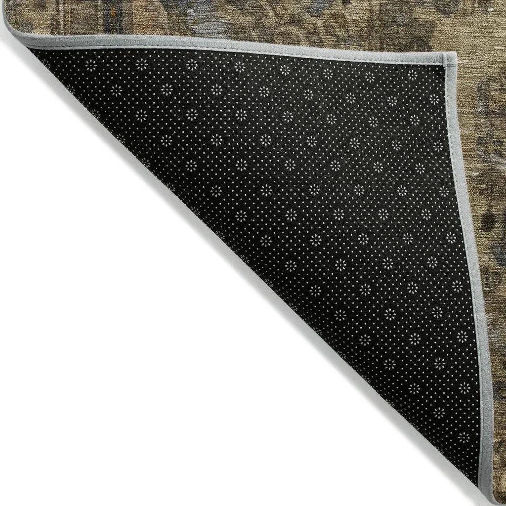 LOOMLAN Rugs Blazura Brown Washable Indoor-Outdoor Rug