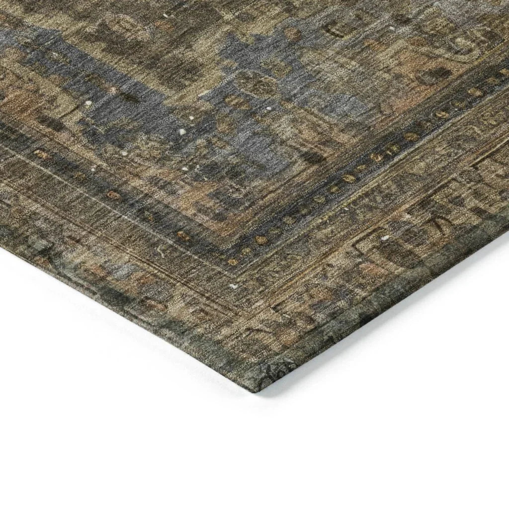 LOOMLAN Rugs Blazura Brown Washable Indoor-Outdoor Rug