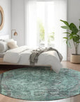 LOOMLAN Rugs Blazura Teal Washable Indoor-Outdoor Rug