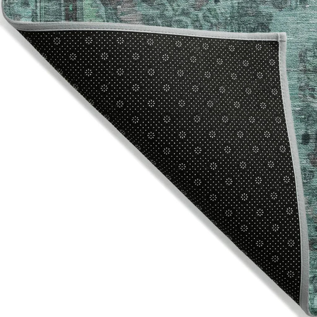 LOOMLAN Rugs Blazura Teal Washable Indoor-Outdoor Rug