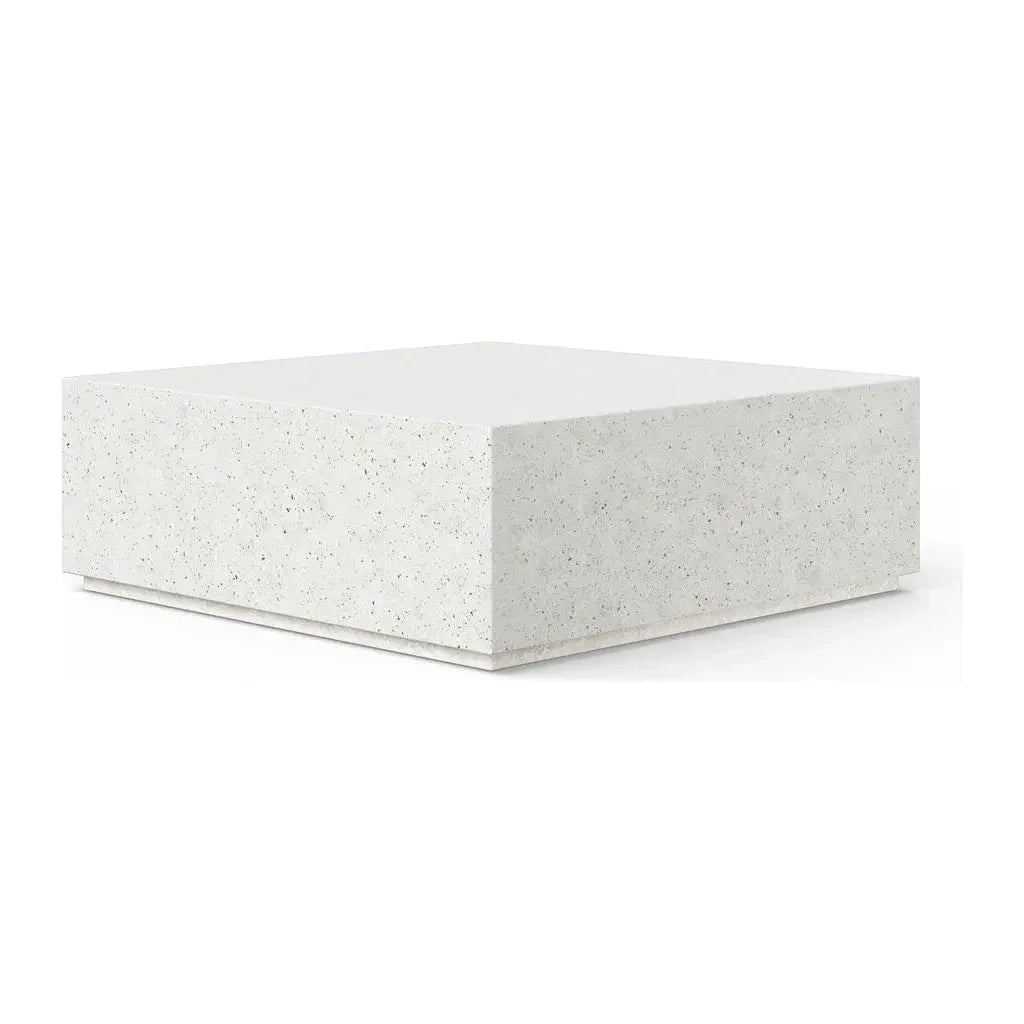 Bloc Concrete Square Outdoor Coffee Table-Outdoor Coffee Tables-Urbia-Ivory Terrazzo-40&quot; W-LOOMLAN