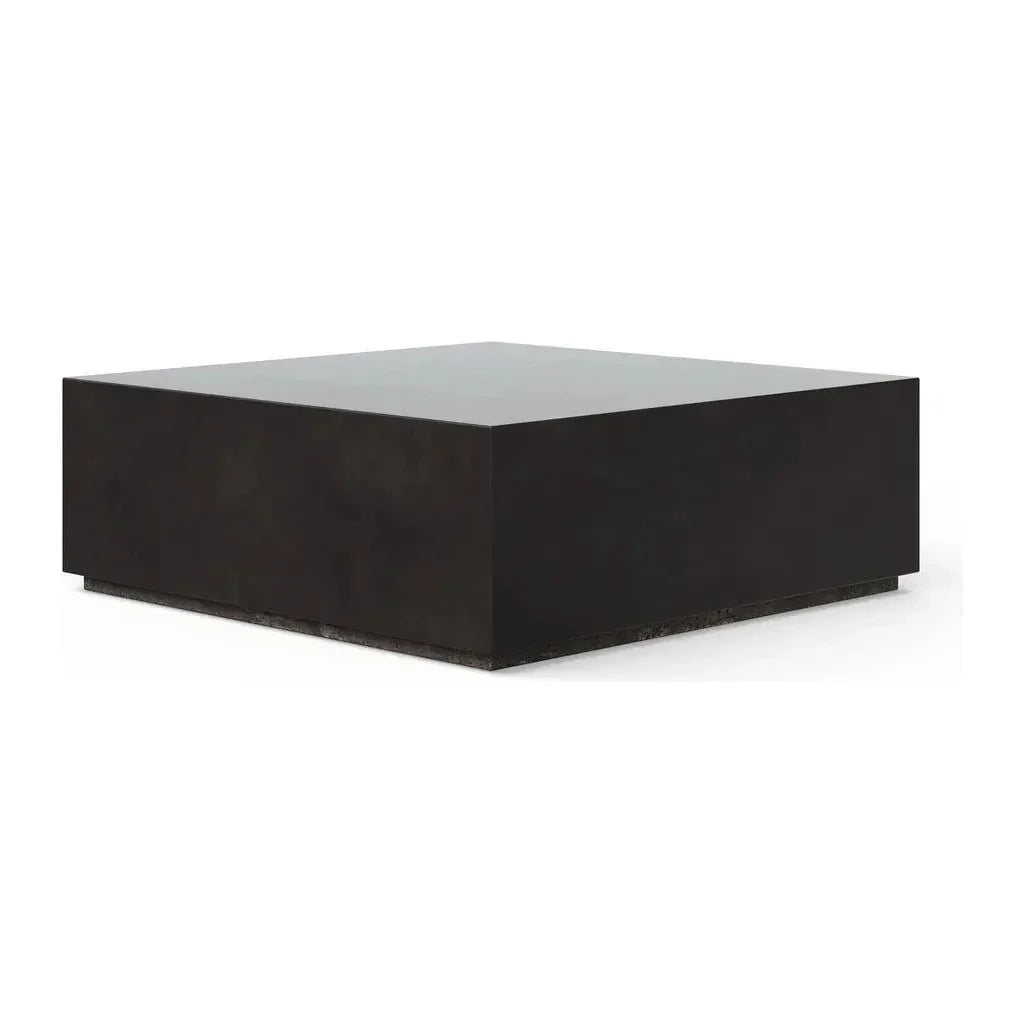 Bloc Concrete Square Outdoor Coffee Table-Outdoor Coffee Tables-Urbia-Lava-40&quot; W-LOOMLAN
