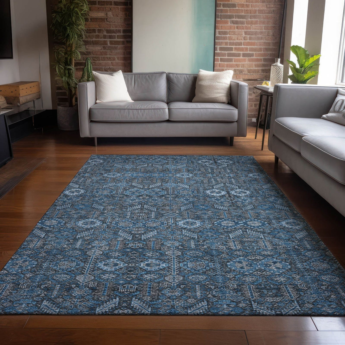 Addison Rugs Bohemian Blue Washable Indoor-Outdoor Rug