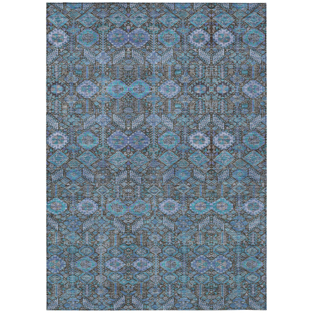 Addison Rugs Bohemian Teal Washable Indoor-Outdoor Rug