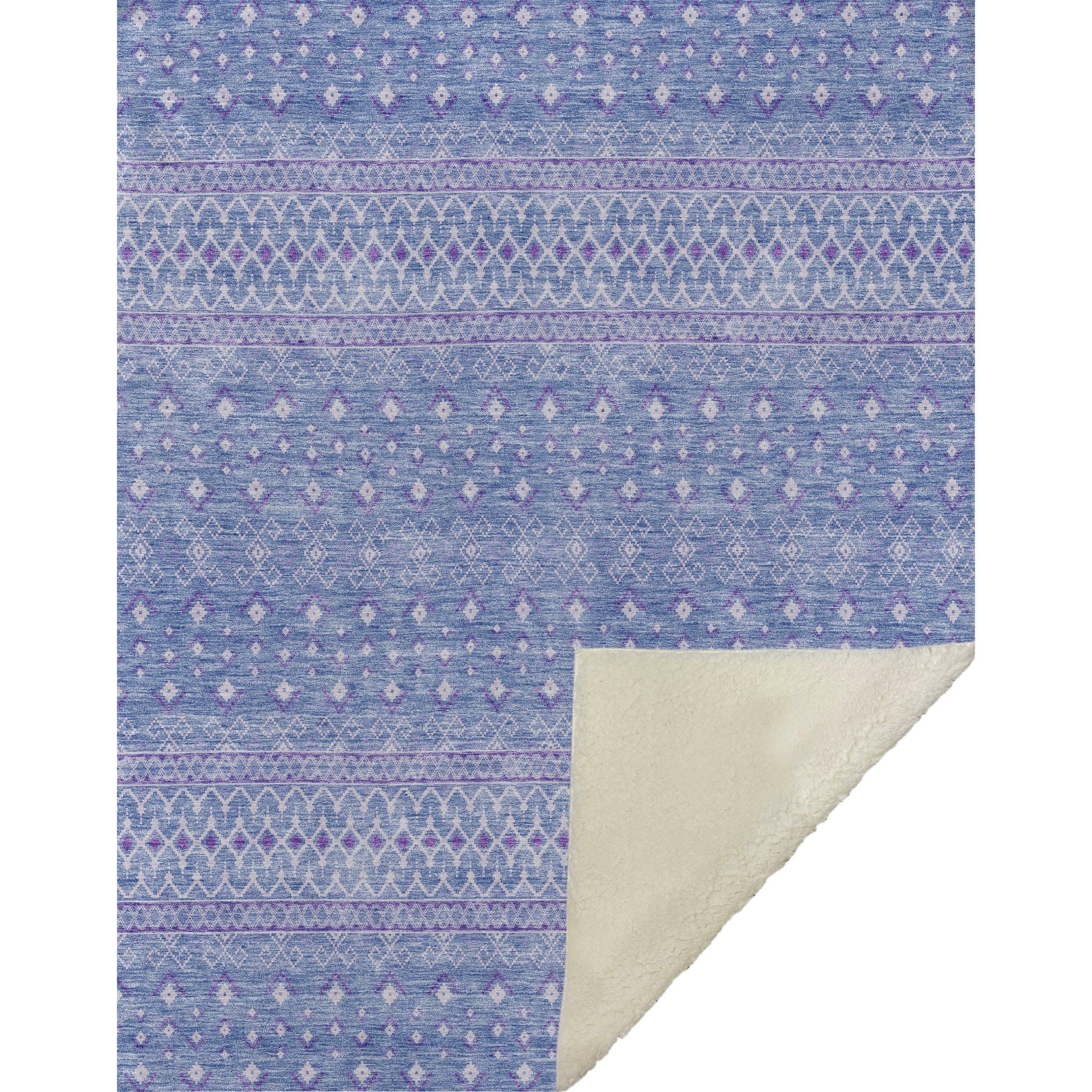 Boho Blue Washable Indoor-Outdoor Rug