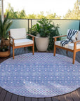 Boho Blue Washable Indoor-Outdoor Rug