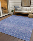 Boho Blue Washable Indoor-Outdoor Rug
