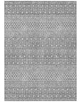 Boho Grey Washable Indoor-Outdoor Rug