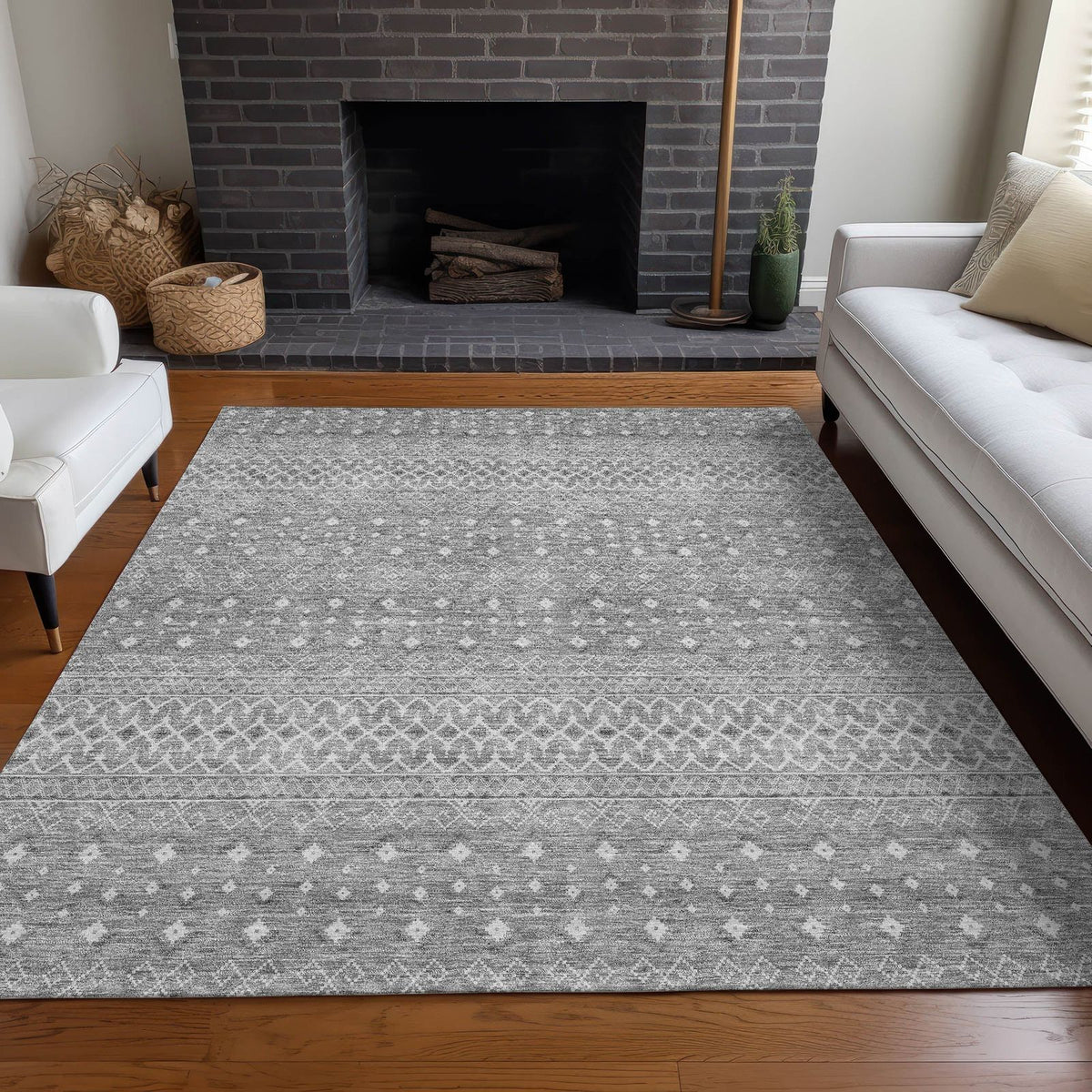 Addison Rugs Boho Grey Washable Indoor-Outdoor Rug