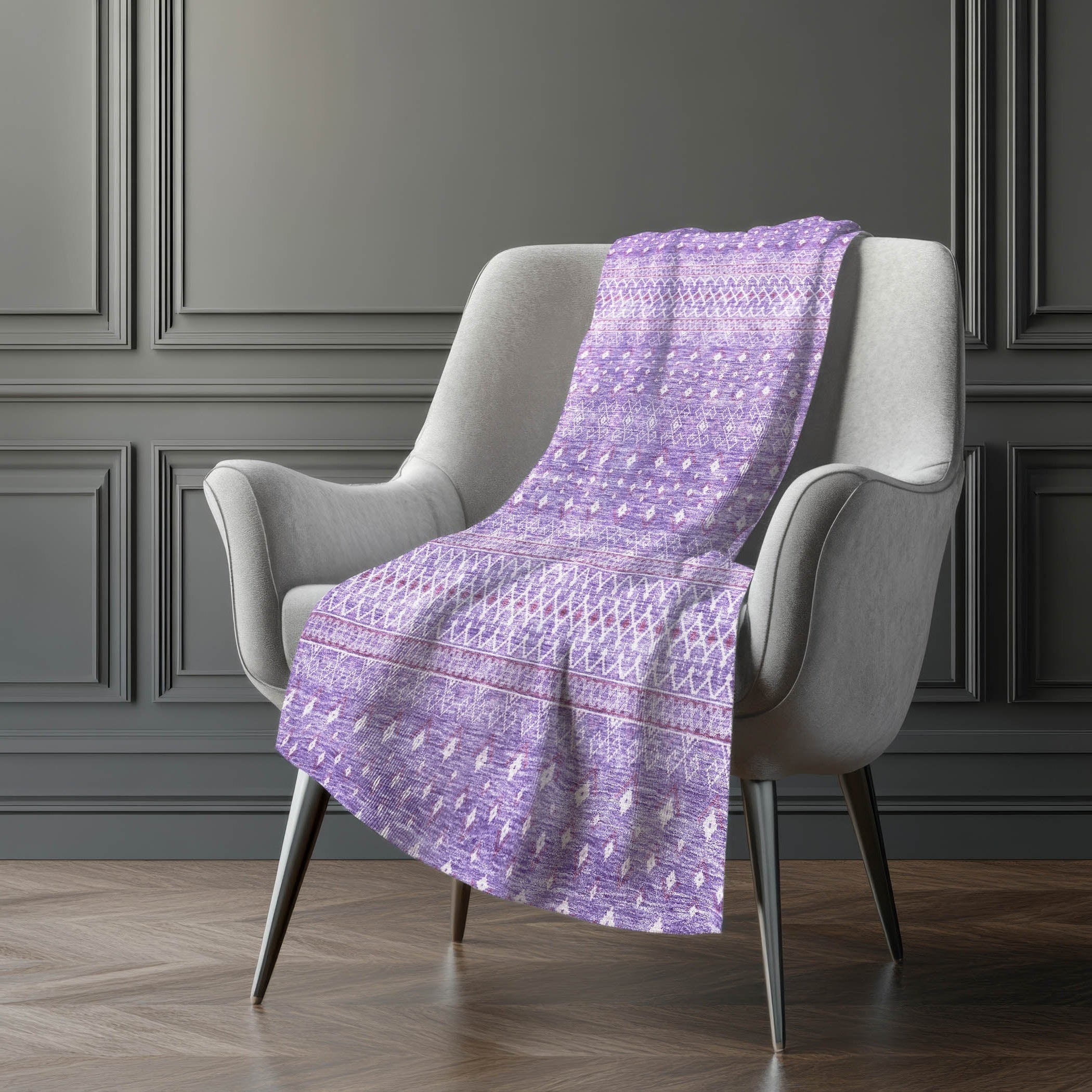 Boho Purple Washable Indoor-Outdoor Rug