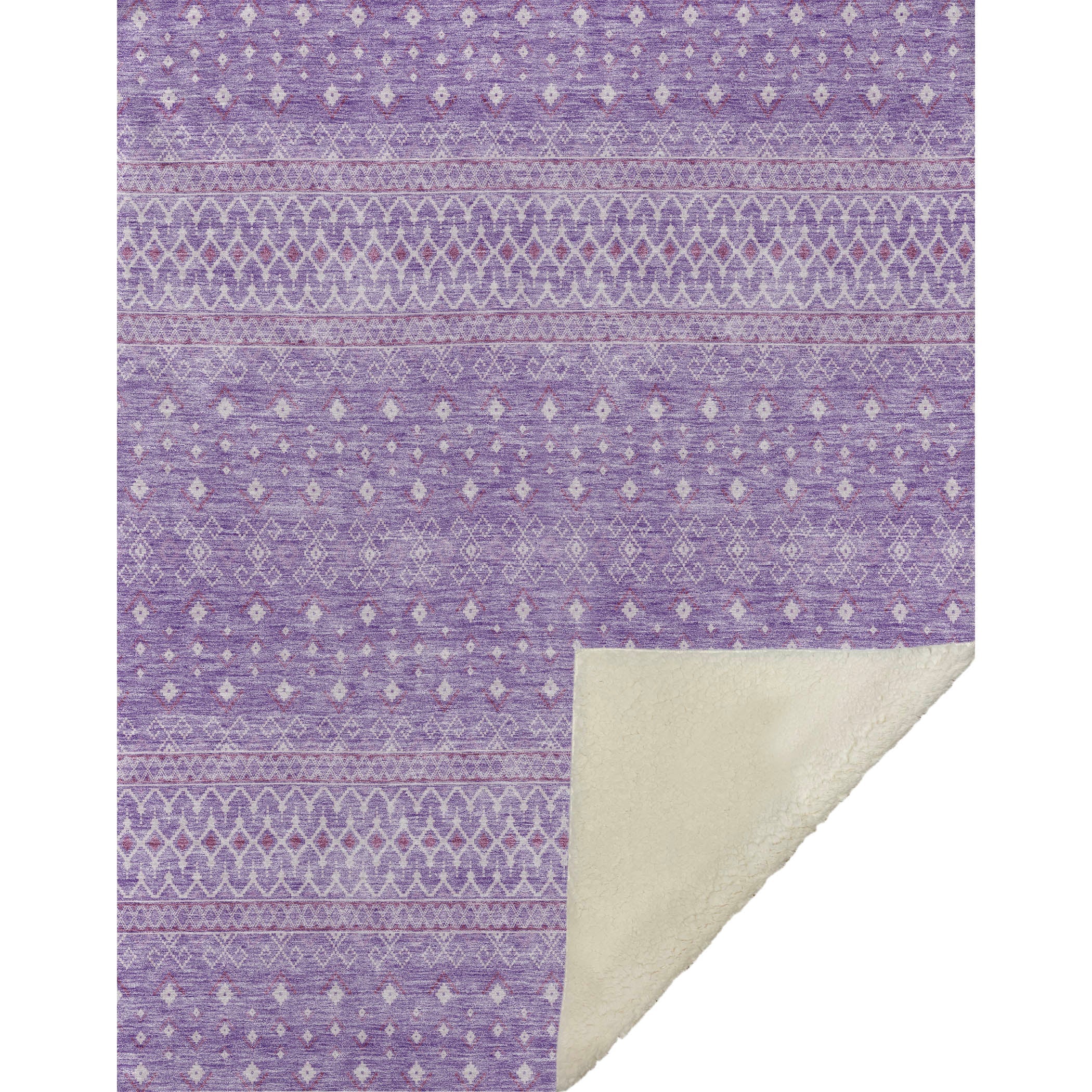 Boho Purple Washable Indoor-Outdoor Rug