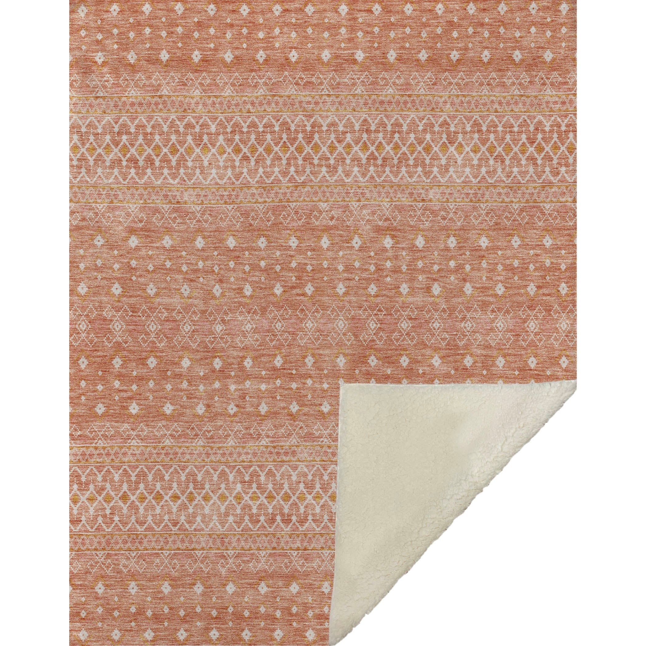 Boho Salmon Washable Indoor-Outdoor Rug