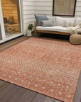 Boho Salmon Washable Indoor-Outdoor Rug
