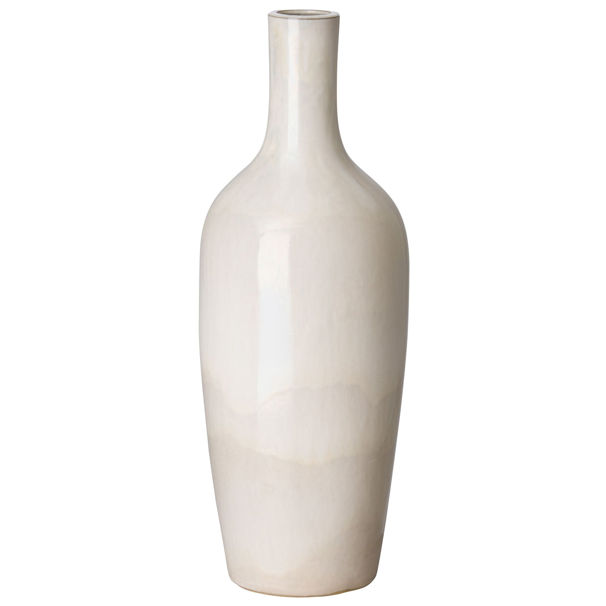 Emissary Bottle 22"H Moon White Ceramic Vase