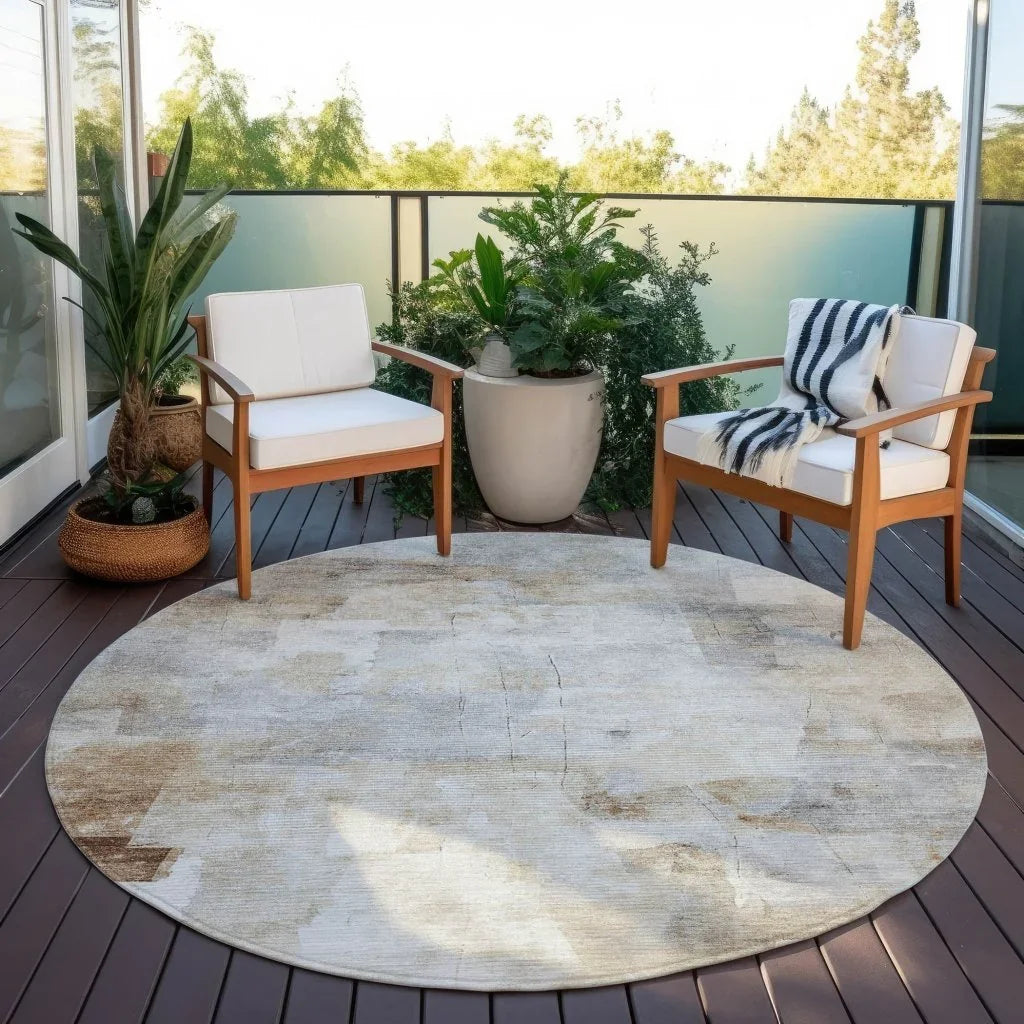 LOOMLAN Rugs Braeain Ivory Washable Indoor-Outdoor Rug