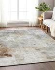 LOOMLAN Rugs Braeain Ivory Washable Indoor-Outdoor Rug