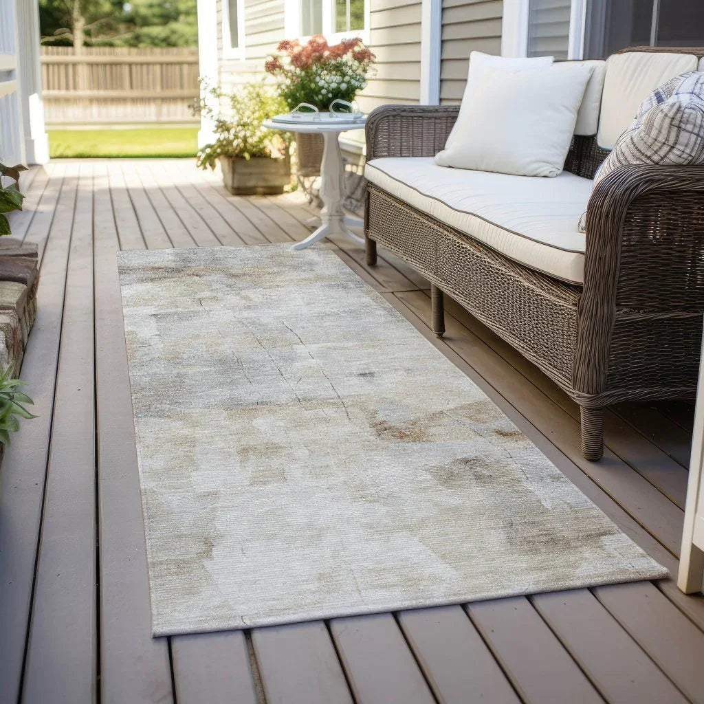 LOOMLAN Rugs Braeain Ivory Washable Indoor-Outdoor Rug
