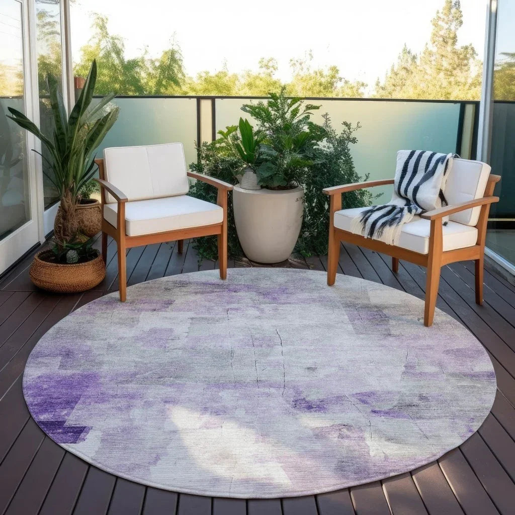 LOOMLAN Rugs Braeain Purple Washable Indoor-Outdoor Rug